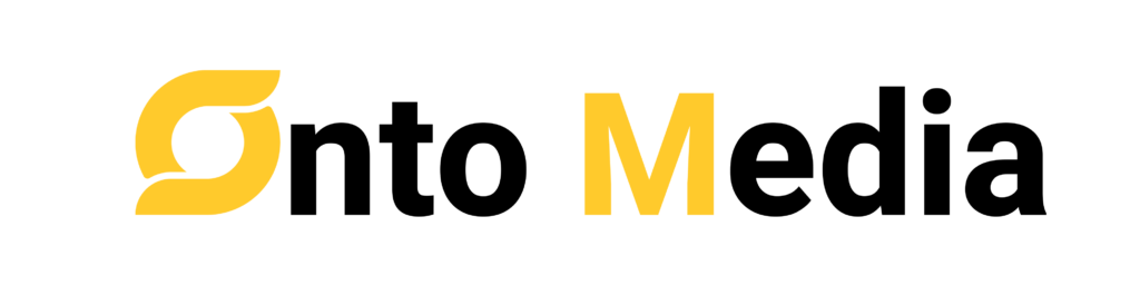 לוגו אונטו מדיה שחור צהוב